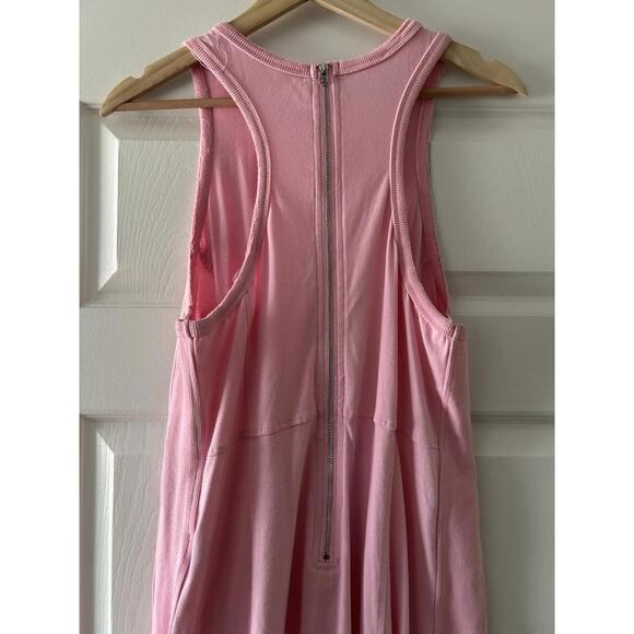 Free People Dupe Jumpsuit Tie Botton One Piece Sz L Pink Wash Boho Slouchy - Picture 6 of 8